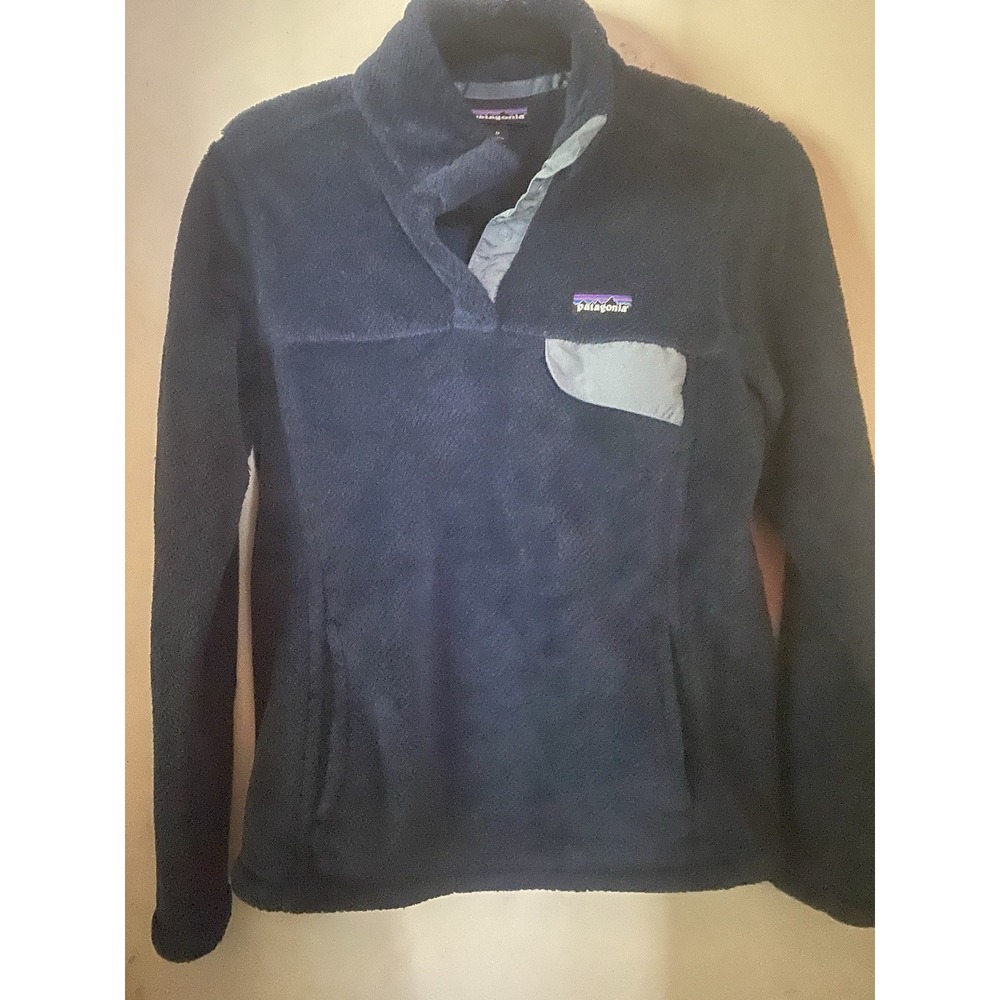 Patagonia Synchilla Snap-T Fleece Pullover Sweatshirt Pockets Womens M Blue